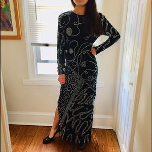 DISCO DRESS Vintage “studio 54” size 4 long rhinestone dress